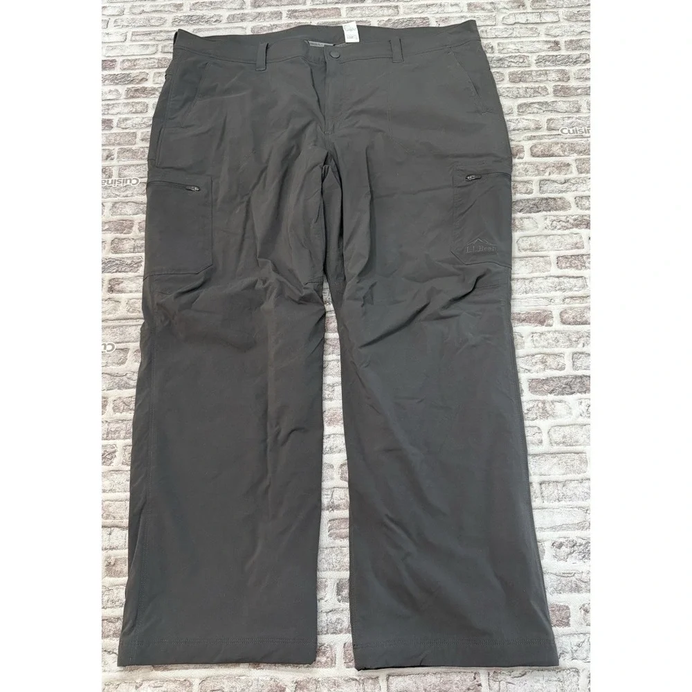 L.L. Bean Pants Mens 42x29 Gray Cresta Fleece Lined Cargo Gorpcore 508240 Hiking